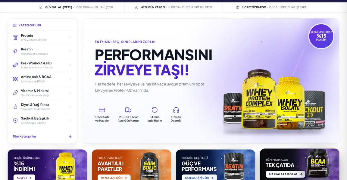 Protein Uzmanı site görüntüsü