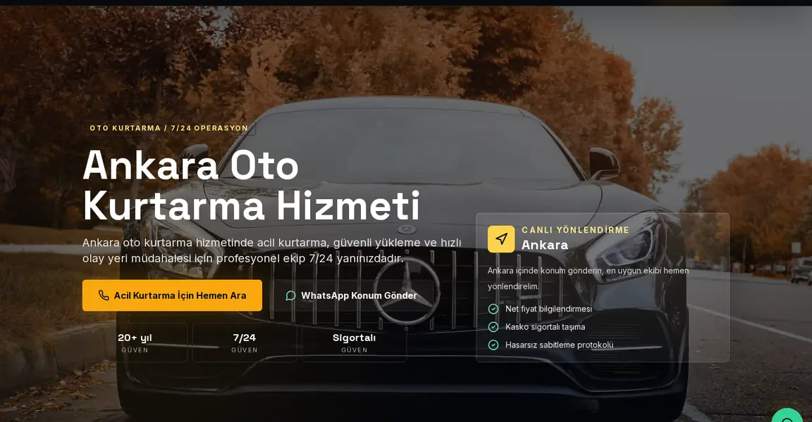 Zafer Oto Kurtarma site görüntüsü
